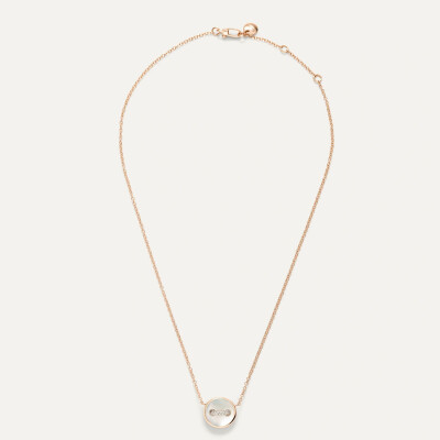 Pomellato Pom Pom Dot necklace, rose gold with mother of pearl and diamonds